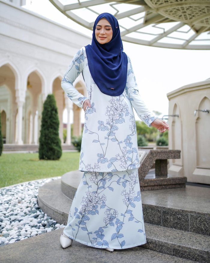 Baju Kurung Lara 2.0 - Sky Blossom - Image 2