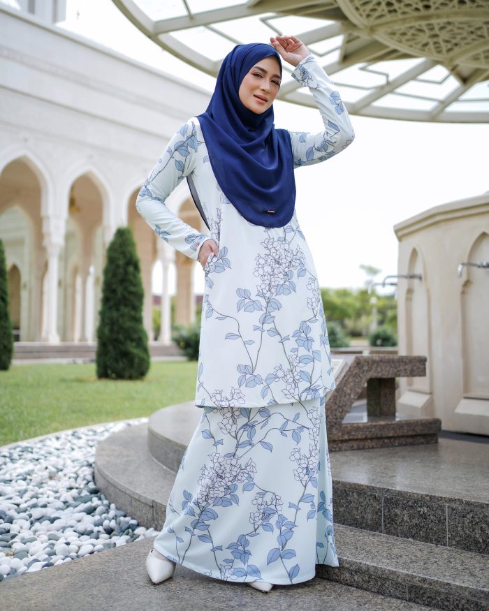 Baju Kurung Lara 2.0 - Sky Blossom