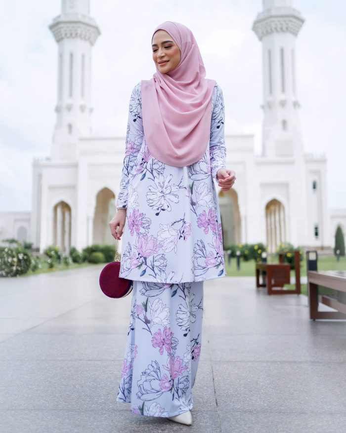 Baju Kurung Lara 2.0 - Snow Pink