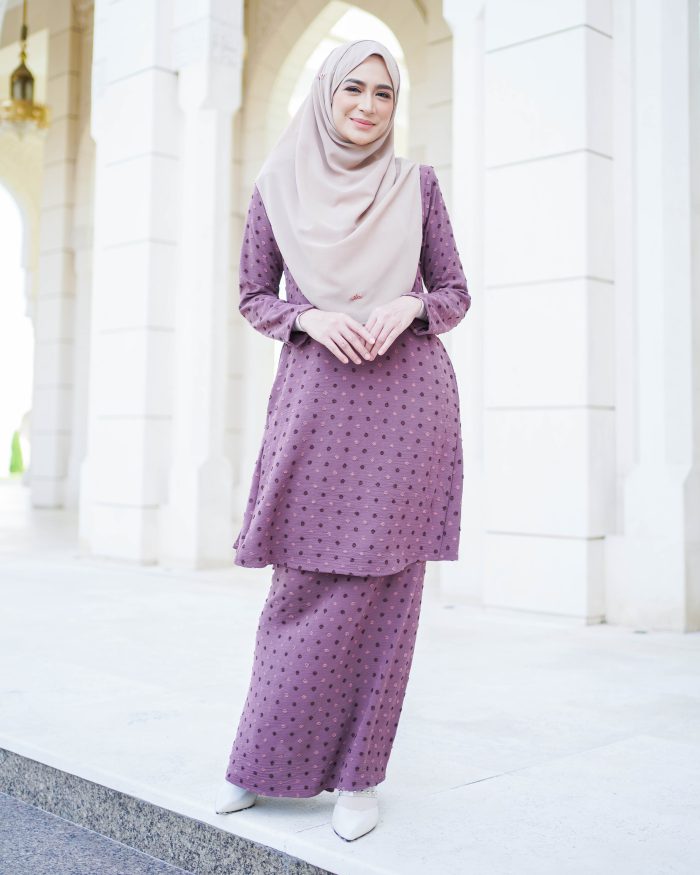 Baju Kurung Pahang Latisha 2.0 - Mauve Purple - Image 3