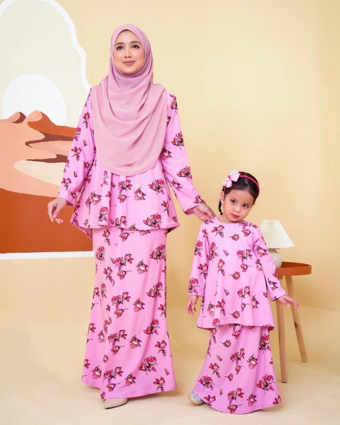 Baju Kurung Lola Printed 2.0 - Villea Pink - Image 6