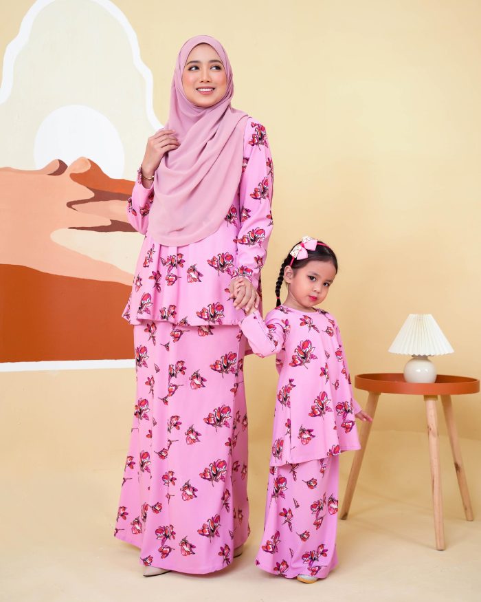 Baju Kurung Lola Printed 2.0 - Villea Pink - Image 7