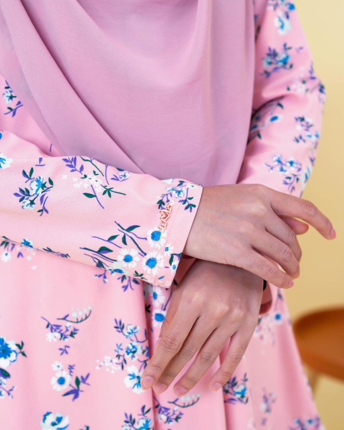 Baju Kurung Lola Printed 2.0 - Dianthus Pink - Image 5