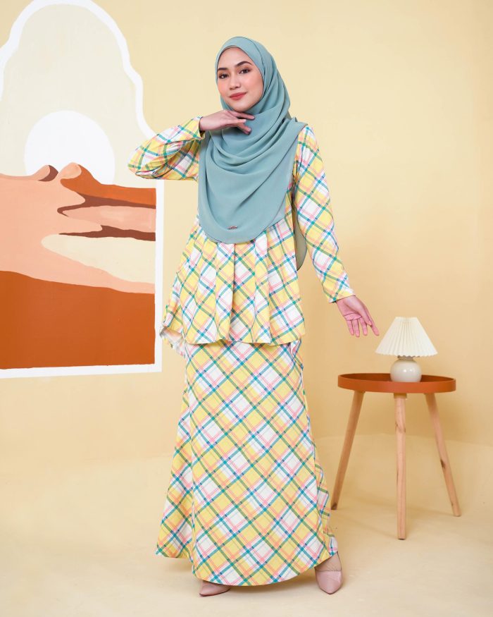 Baju Kurung Lola Printed 2.0 - Gingham Sun