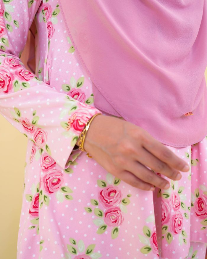 Baju Kurung Lola Printed 2.0 - Rosy Pink - Image 6