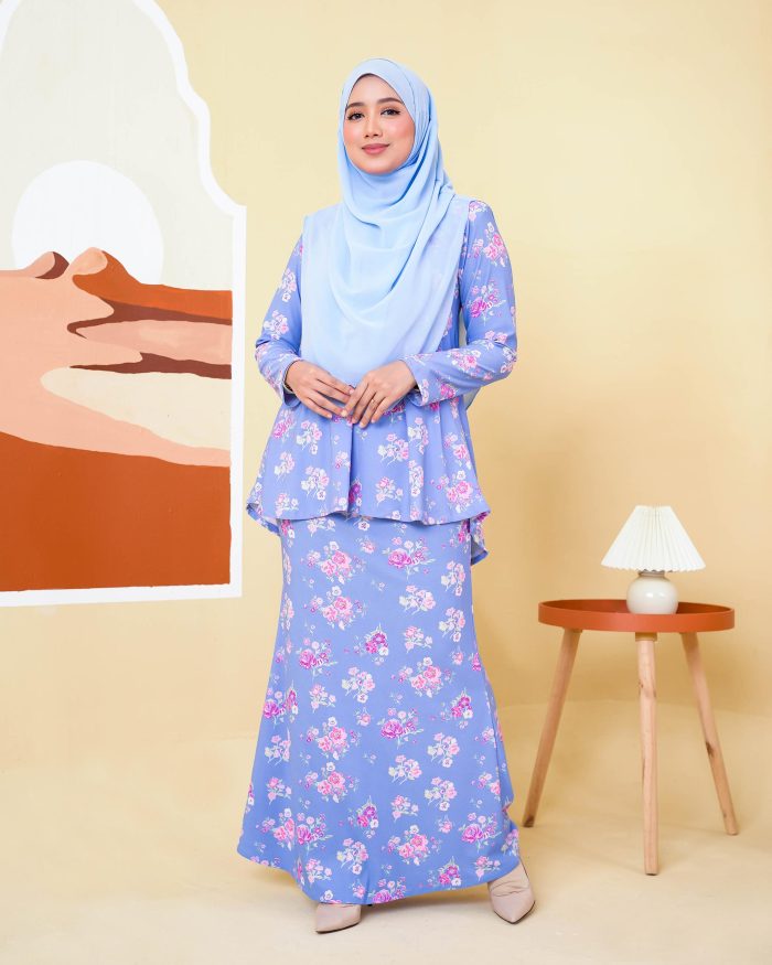 Baju Kurung Lola Printed 2.0 - Vardia Blue - Image 2