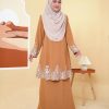 Baju Kurung Pahang Lace Ramadhani 3.0 - Gold Mustard - Image 2