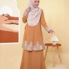 Baju Kurung Pahang Lace Ramadhani 3.0 - Gold Mustard