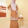 Baju Kurung Pahang Lace Ramadhani 3.0 - Gold Mustard - Image 3