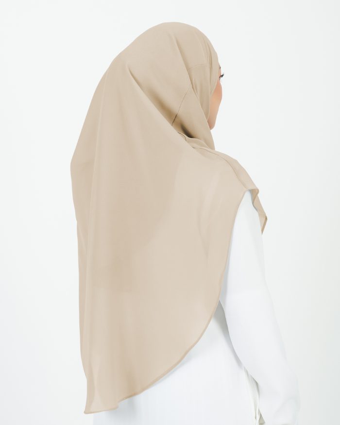 [AS-IS] Tudung Sarung Instant Chiffon Lustia (XL) - Latte Brown - Image 4