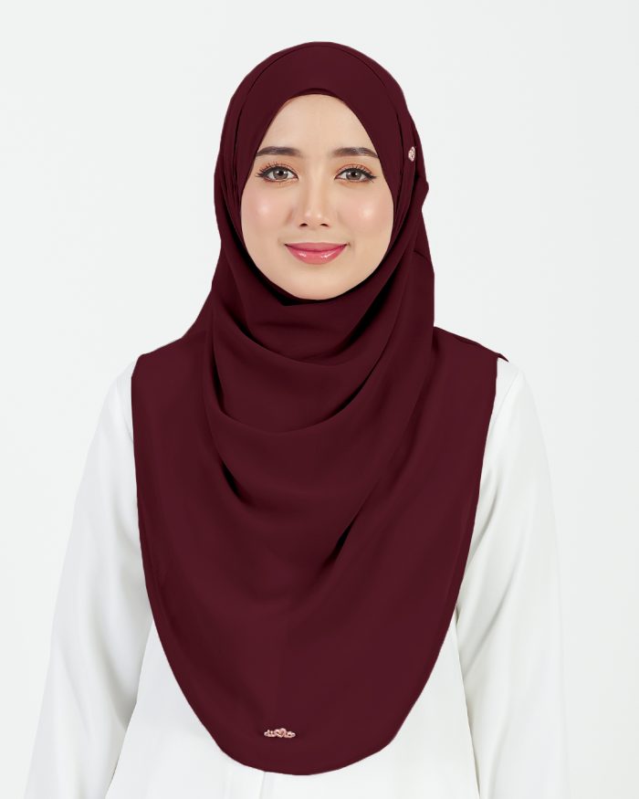 [AS-IS] Tudung Sarung Instant Chiffon Lustia (L) - Maroon