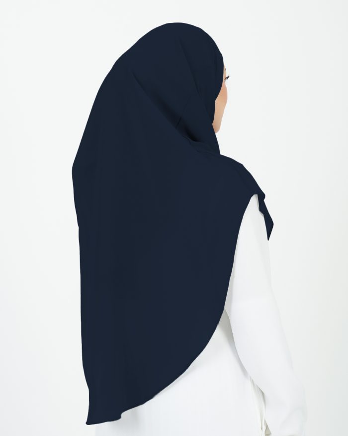 Tudung Sarung Instant Chiffon Lustia (XL) - Midnight Blue - Image 5