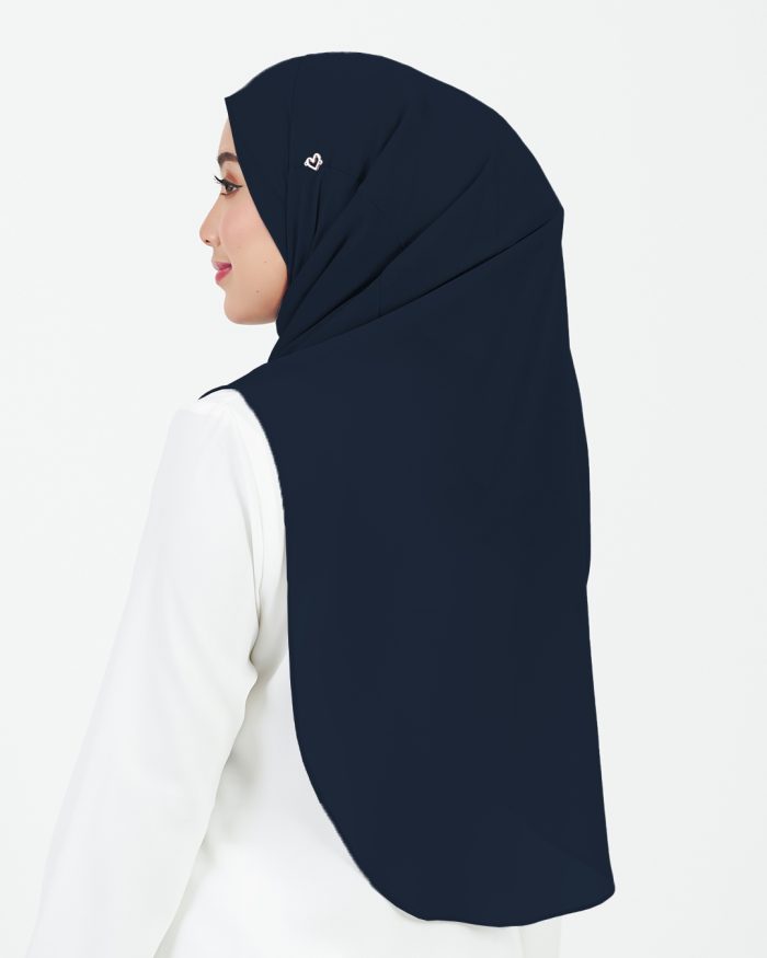[AS-IS] Tudung Sarung Instant Chiffon Lustia (L) - Midnight Blue - Image 3