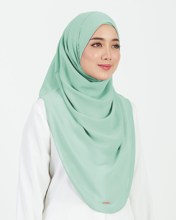 [AS-IS] Tudung Sarung Instant Chiffon Lustia (L) - Mint - Image 3