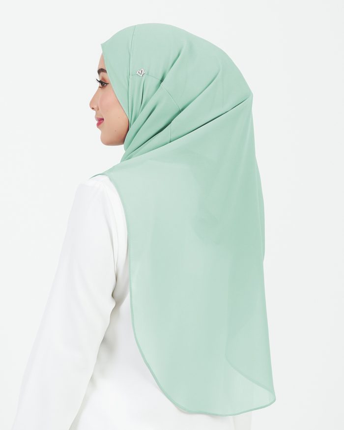 [AS-IS] Tudung Sarung Instant Chiffon Lustia (L) - Mint - Image 4