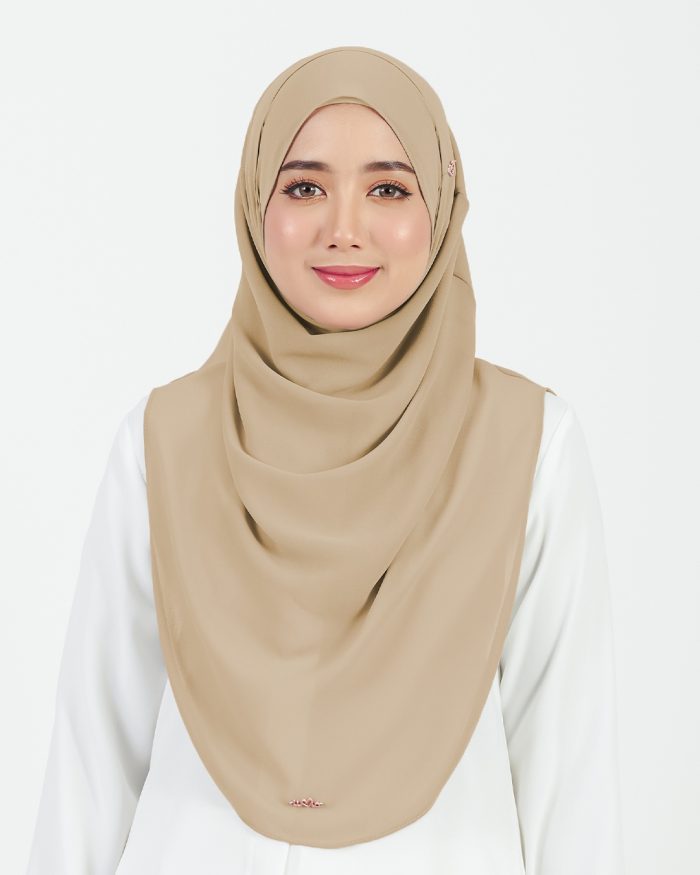 Tudung Sarung Instant Chiffon Lustia (L) - Nude