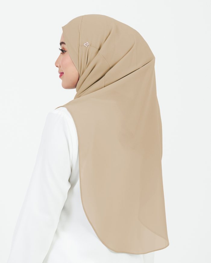 Tudung Sarung Instant Chiffon Lustia (L) - Nude - Image 4