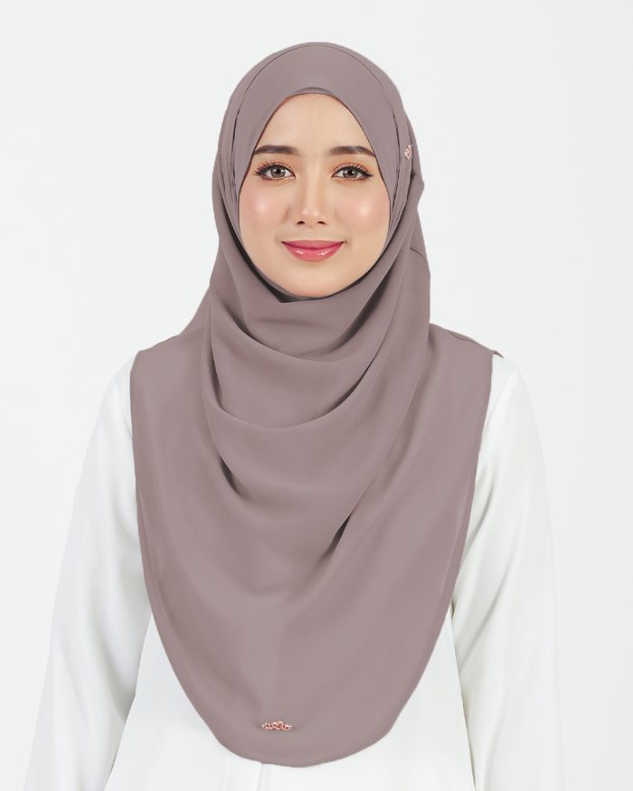 [AS-IS] Tudung Sarung Instant Chiffon Lustia (L) - Oyster