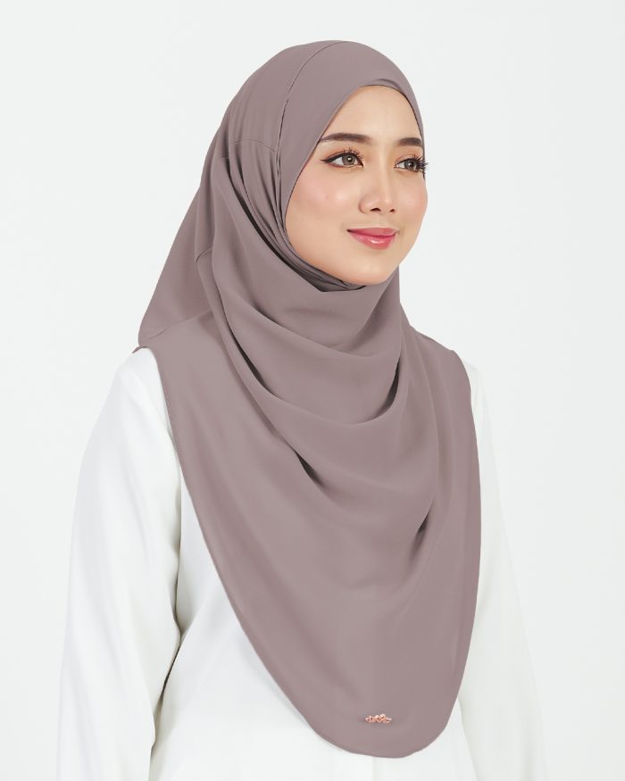 [AS-IS] Tudung Sarung Instant Chiffon Lustia (L) - Oyster - Image 3