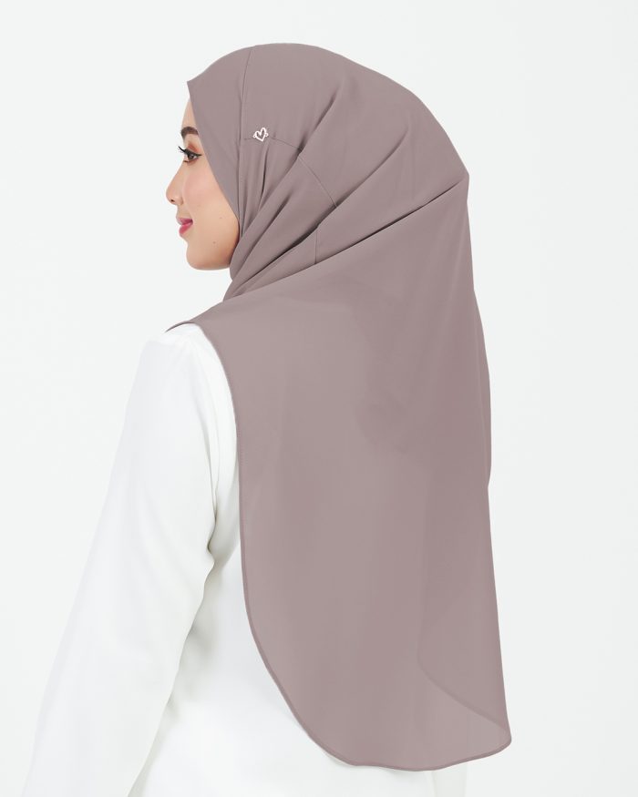 [AS-IS] Tudung Sarung Instant Chiffon Lustia (L) - Oyster - Image 4