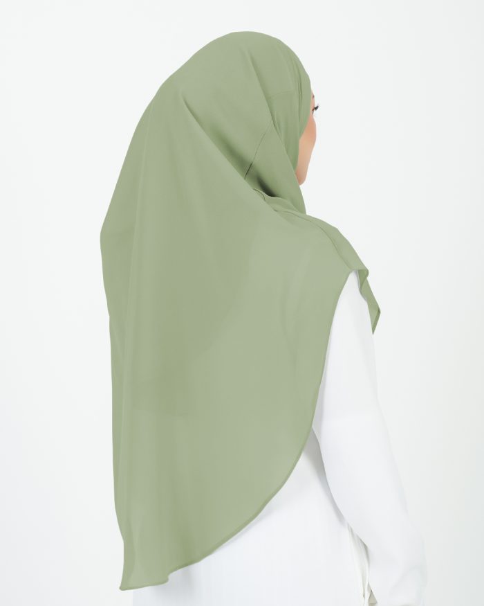 Tudung Sarung Instant Chiffon Lustia (XL) - Sage Green - Image 4