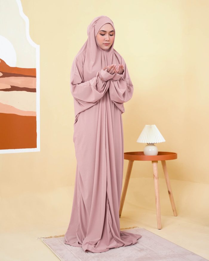 Telekung Lateefah 2.0 - Mauve Pink