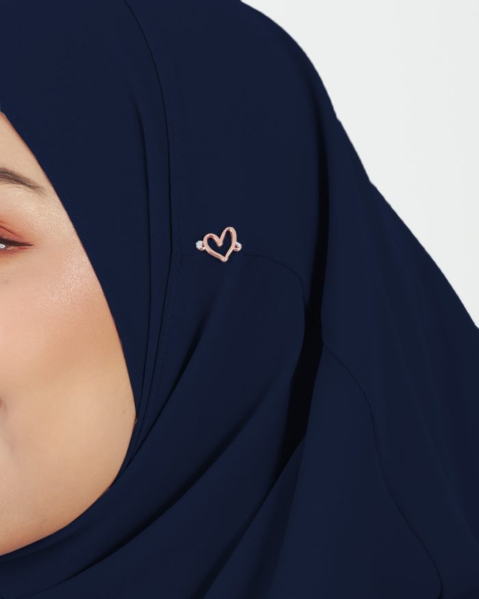 Tudung Sarung Instant Chiffon Lustia (XL) - Midnight Blue - Image 4