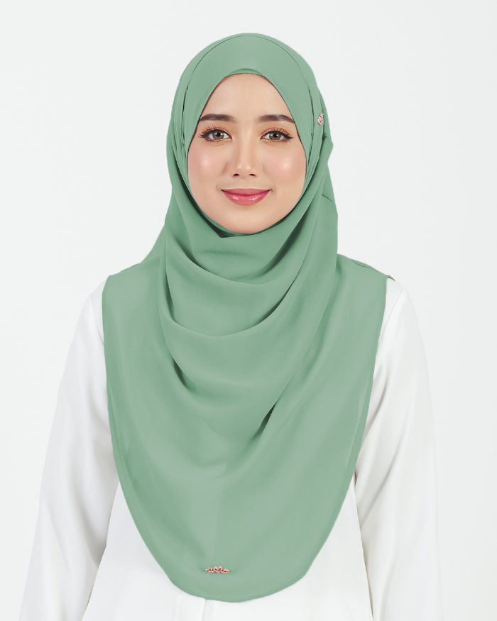 [AS-IS] Tudung Sarung Instant Chiffon Lustia (L) - Turquoise