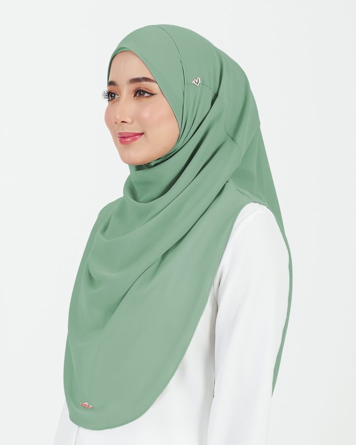 [AS-IS] Tudung Sarung Instant Chiffon Lustia (L) - Turquoise - Image 2