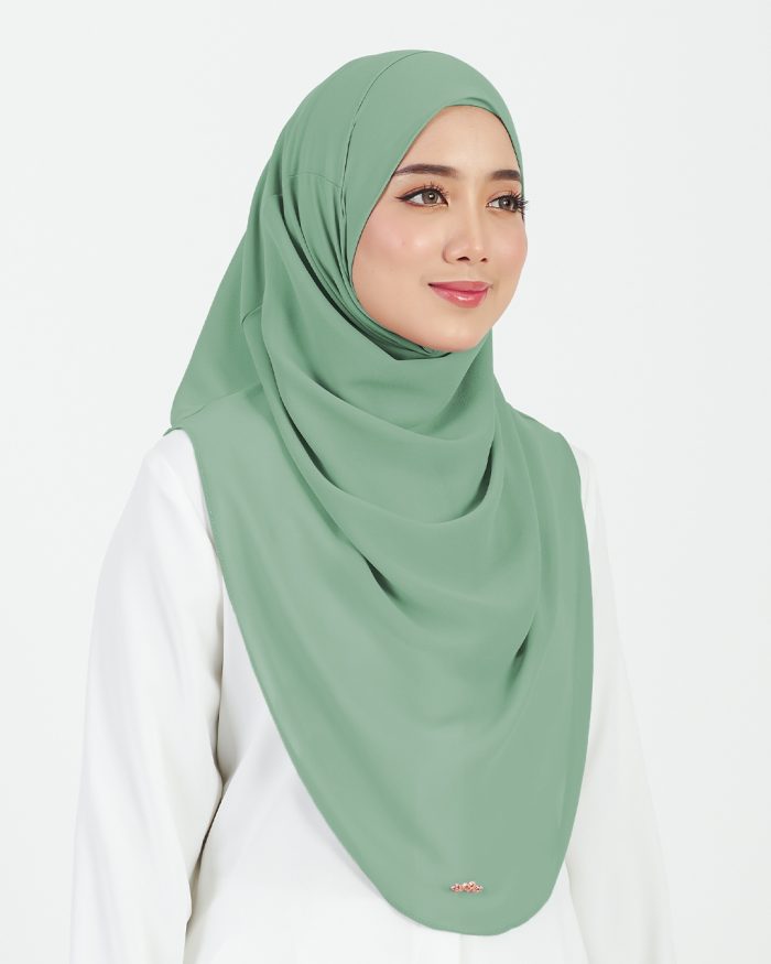 [AS-IS] Tudung Sarung Instant Chiffon Lustia (L) - Turquoise - Image 3