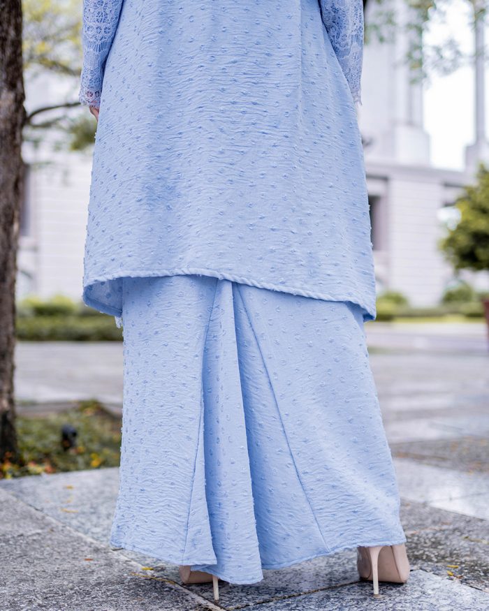 Baju Kurung Riau Lace Suzana - Sky Blue - Image 6