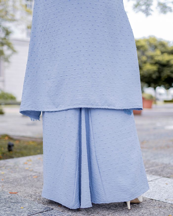 Baju Kurung Riau Lace Suzana - Slate Blue - Image 6