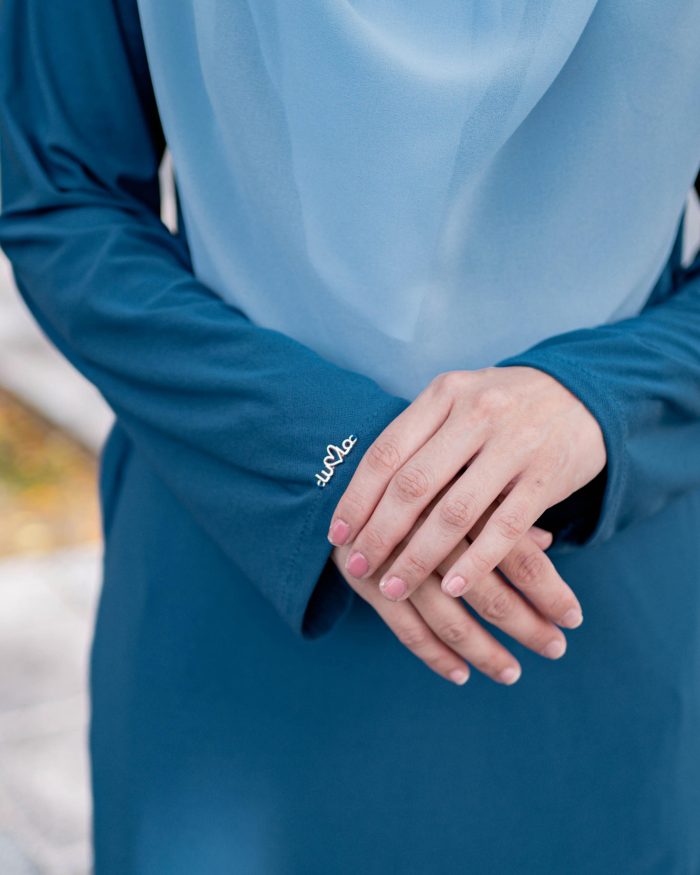 Baju Kurung Pahang Laura Plain 4.0 - Cobalt Teal - Image 5