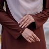 Baju Kurung Pahang Laura Plain 4.0 - Cocoa Brown - Image 5