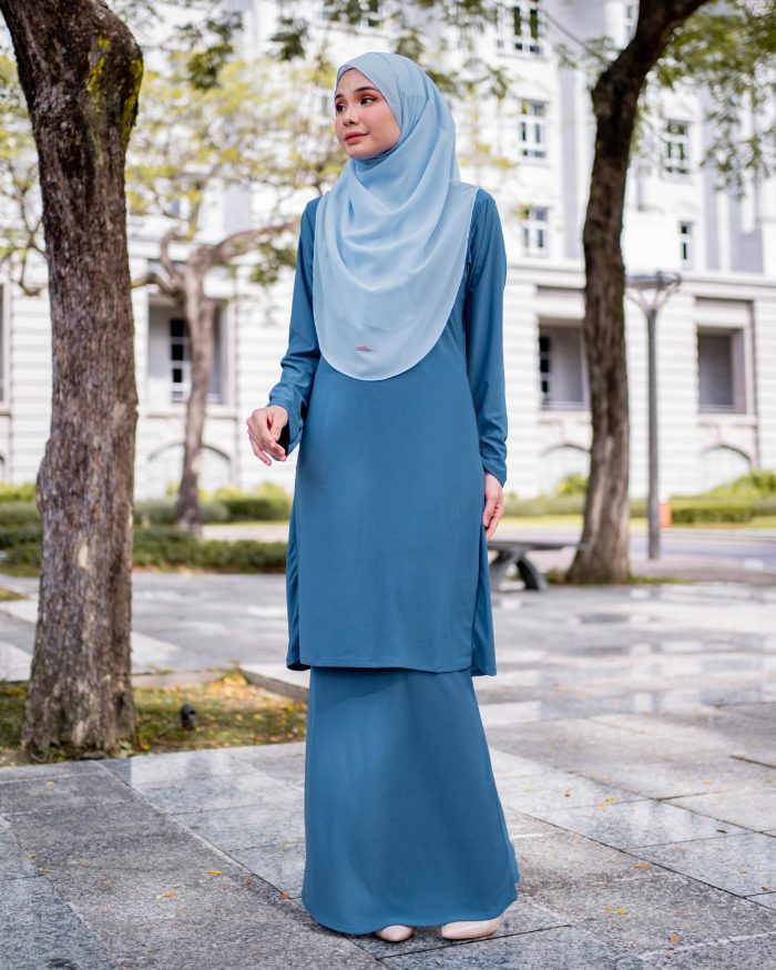 Baju Kurung Pahang Laura Plain 4.0 - Ice Teal - Image 2