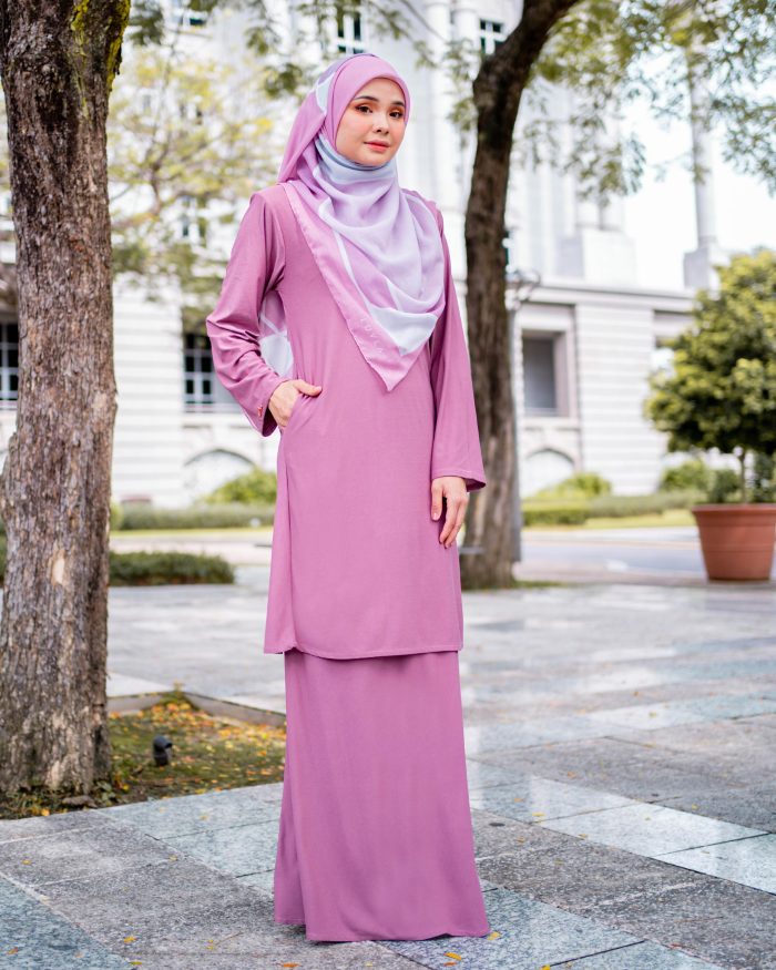 Baju Kurung Pahang Laura Plain 4.0 - Sweet Pink