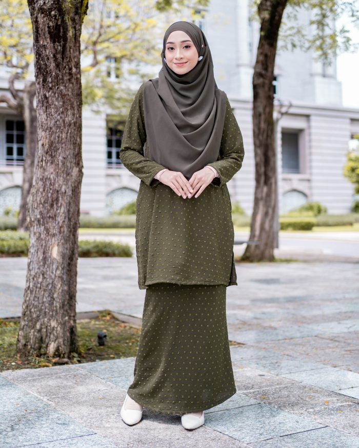 Baju Kurung Layli - Army Green - Image 3