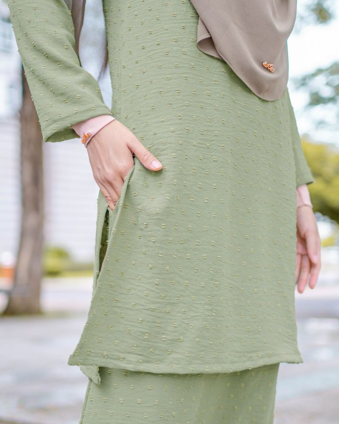 Baju Kurung Layli - Sage Green - Image 4