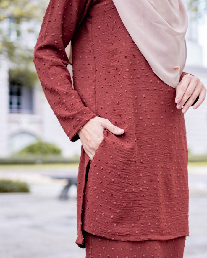 Baju Kurung Layli - Terracotta - Image 4