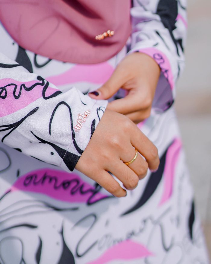 Baju Kurung Pahang Laura Printed 7.0 - Amour Papayawhip - Image 5