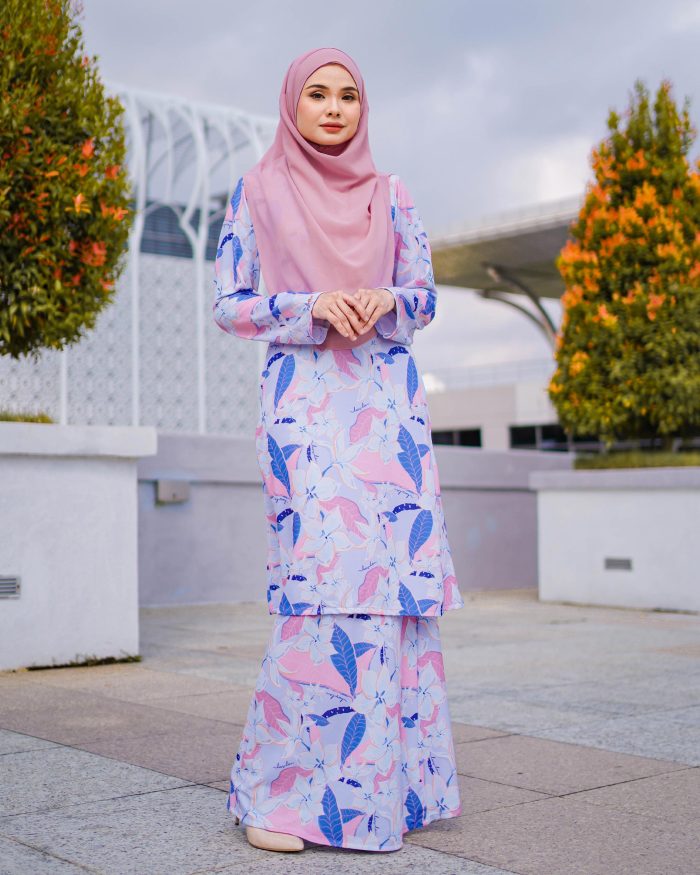 Baju Kurung Pahang Laura Printed 7.0 - Marina Artic