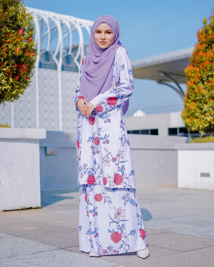 Baju Kurung Pahang Laura Printed 7.0 - Rose Magnum