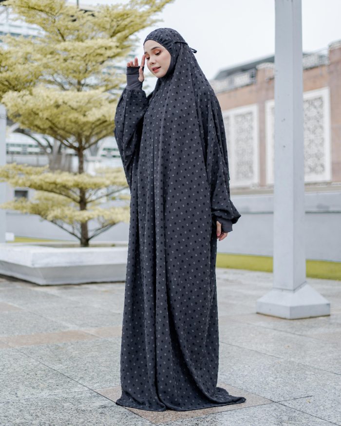 Telekung Rafeefa - Dust Grey - Image 2
