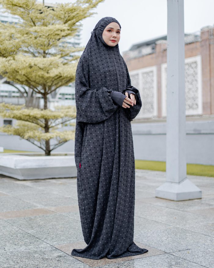 Telekung Rafeefa - Dust Grey - Image 3