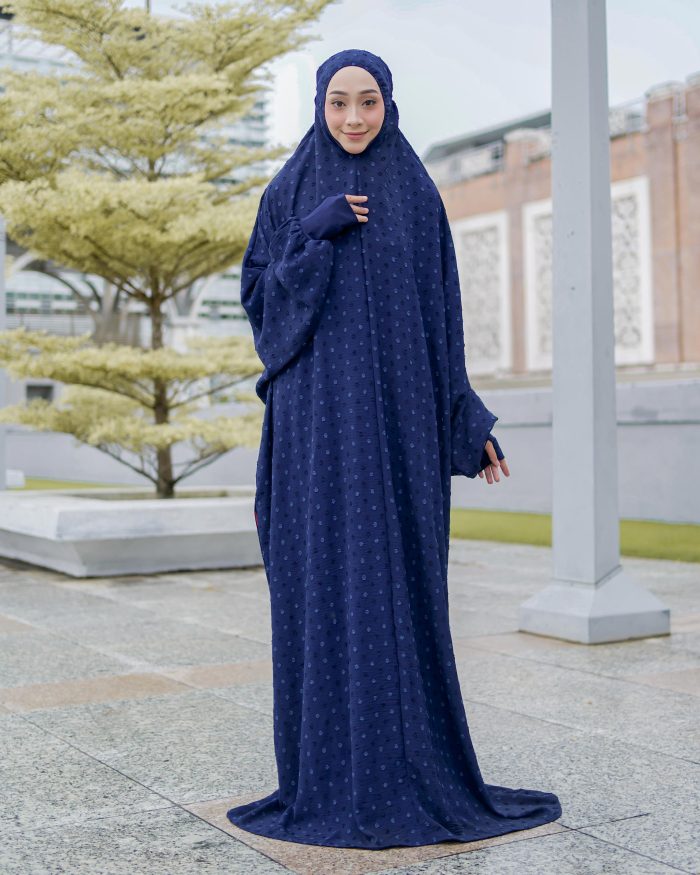 Telekung Rafeefa - Navy Blue - Image 2