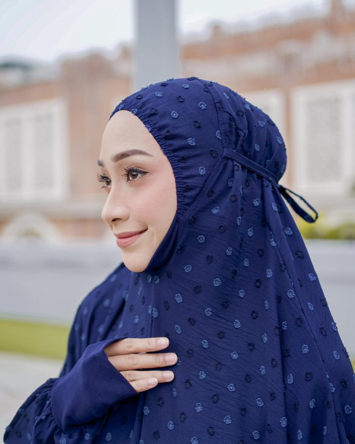 Telekung Rafeefa - Navy Blue - Image 7