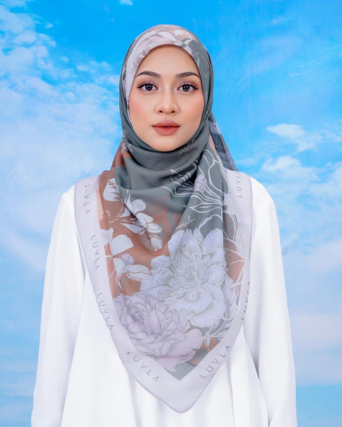 Tudung Bawal Cotton English Garden - Corncockle - Image 2