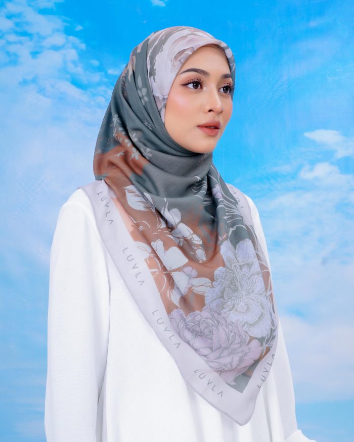Tudung Bawal Cotton English Garden - Corncockle - Image 3