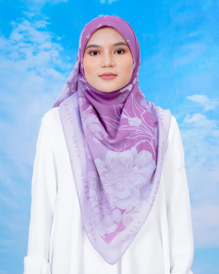 Tudung Bawal Cotton English Garden - Poppy - Image 2