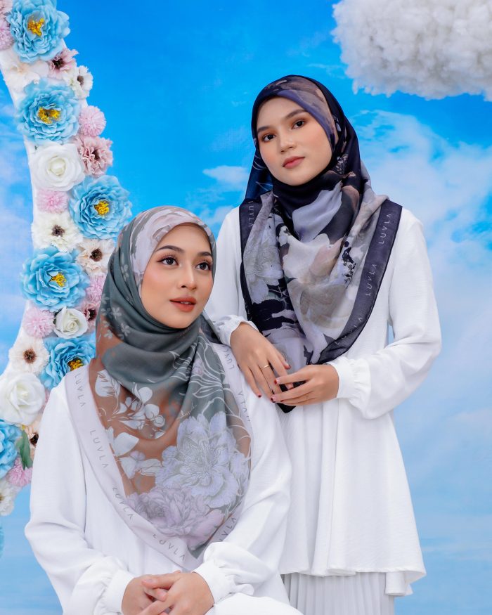 Tudung Bawal Cotton English Garden - Corncockle - Image 4
